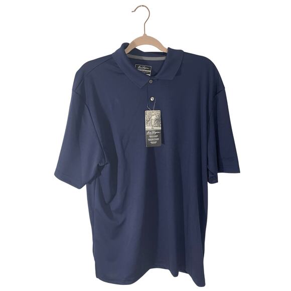 NWT Ben Hogan XL Men's Navy Short Sleeve Front Button Golf Tech Polo Sportswear - Picture 1 of 5